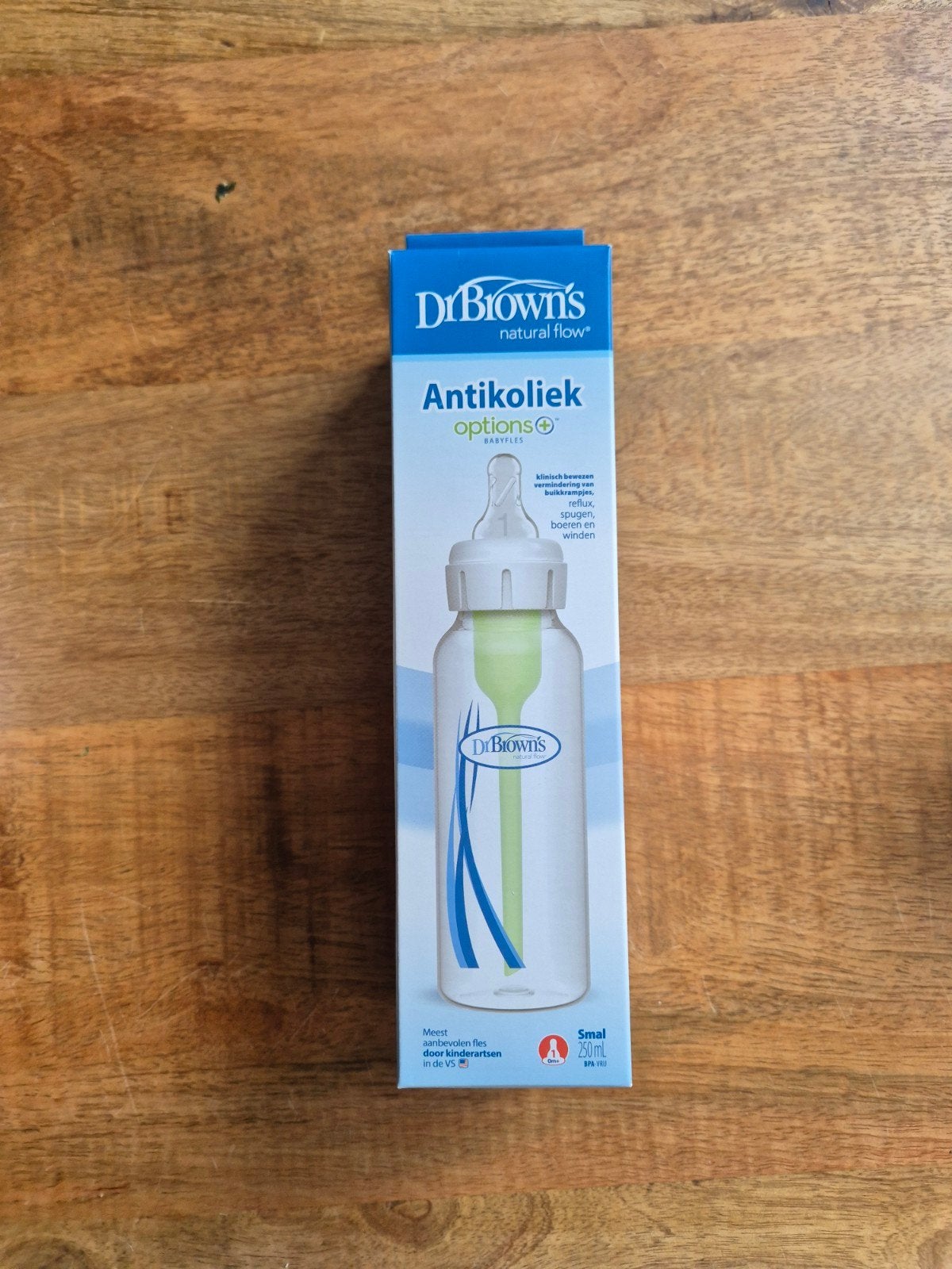 Dr. Brown's Options+ Antikoliek Babyfles 250ml, Ophalen of Verzenden, Babyfles, BPA-vrij, Nieuw