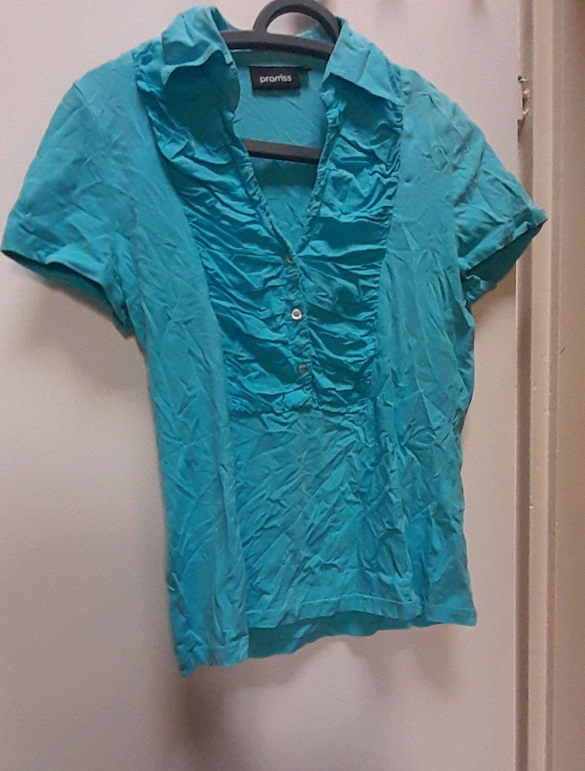 Promiss blouse, turquoise, maat L, korte mouw, Promiss, Blauw, Maat 42/44 (L), Ophalen of Verzenden