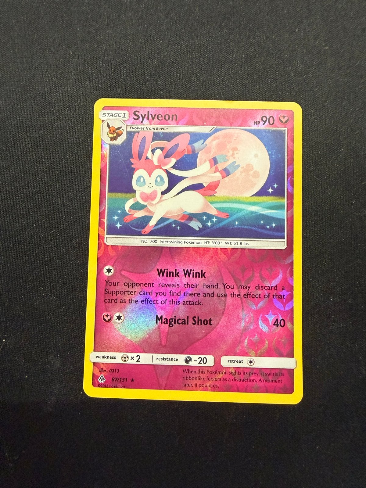 Sylveon Pokémon kaart - reverse Foil, Hobby en Vrije tijd, Verzamelkaartspellen | Pokémon, Ophalen of Verzenden, Zo goed als nieuw