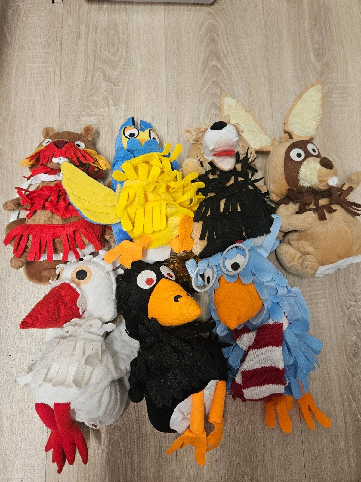 Set van 7 Handpoppen Fabtjeskrant - Zo goed als nieuw, Overige karakters, Overige typen, Ophalen of Verzenden, Zo goed als nieuw
