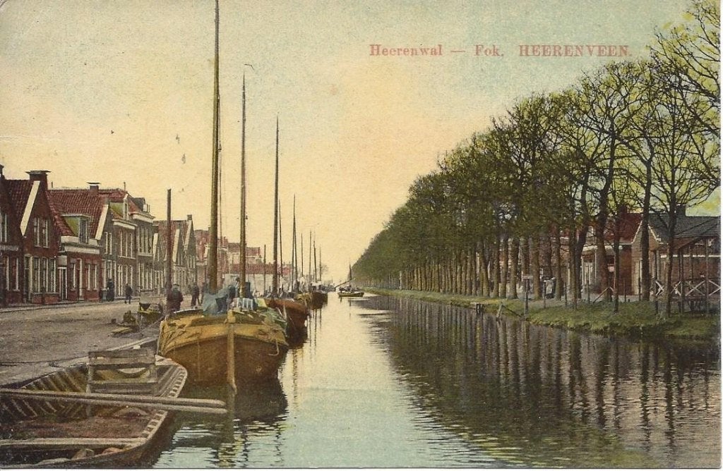Heerenveen (Frl.) Heerenwal-Fok, Tulpkaart, gelopen 1910, Ophalen of Verzenden, Voor 1920, Gelopen, Friesland