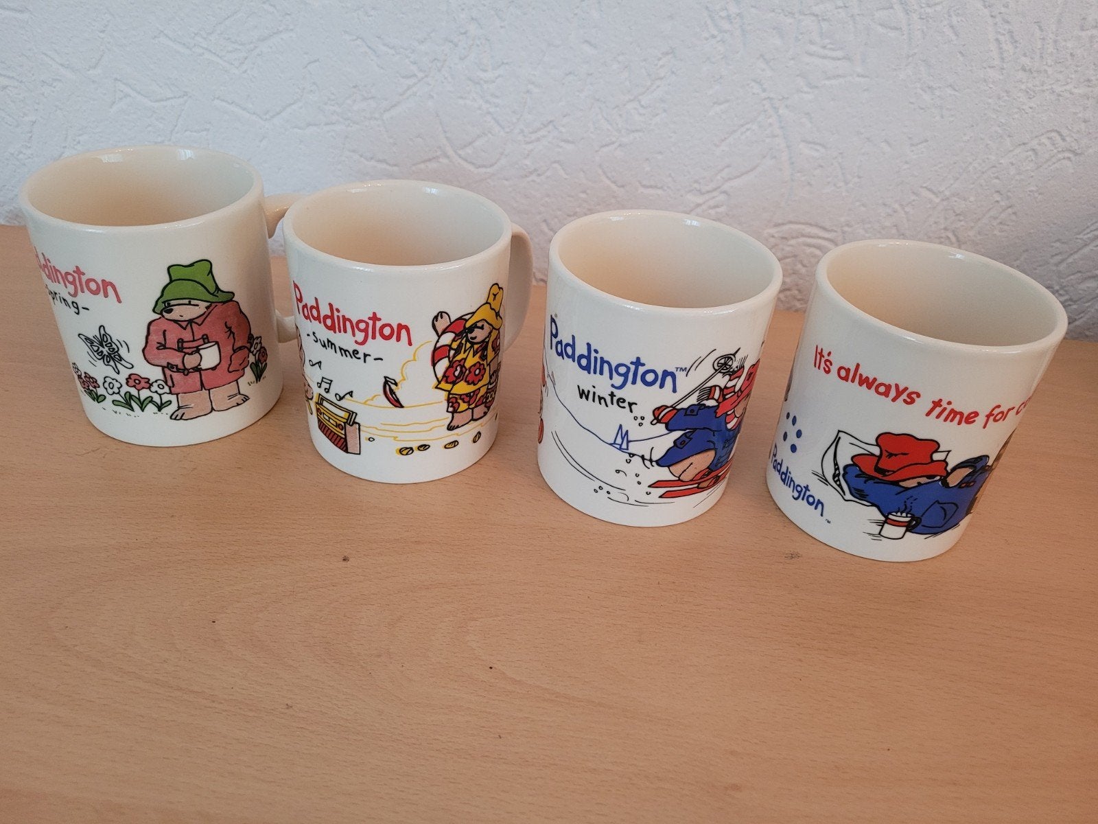 Set van 4 Paddington Bear mokken vintage, Gebruikt, Overige merken, Keramiek, Vintage