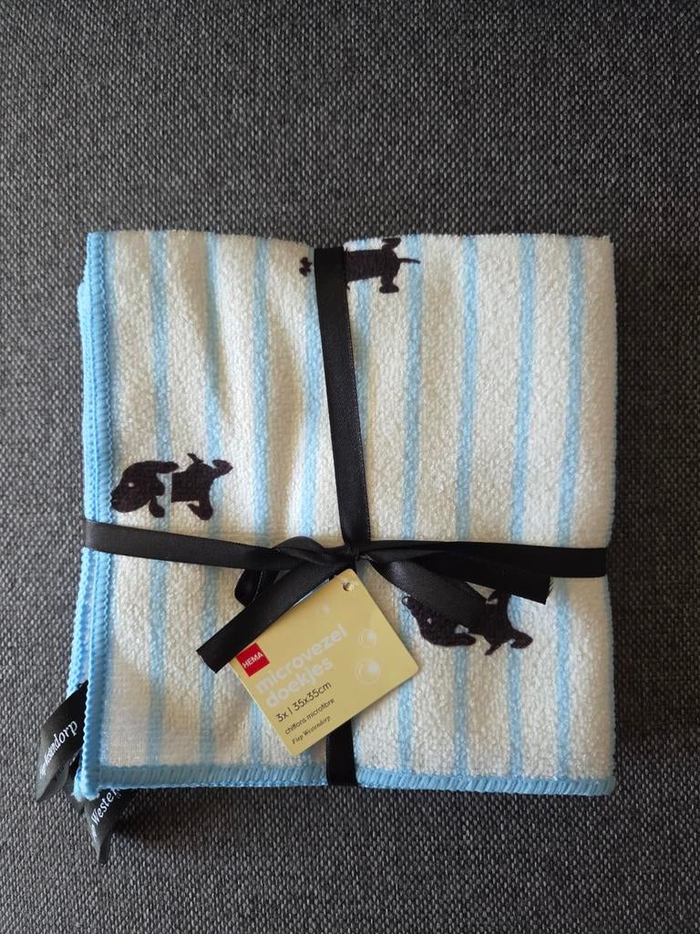Hema microvezeldoekjes Takkie en Siepie lichtblauw, Ophalen of Verzenden, Nieuw, Blauw