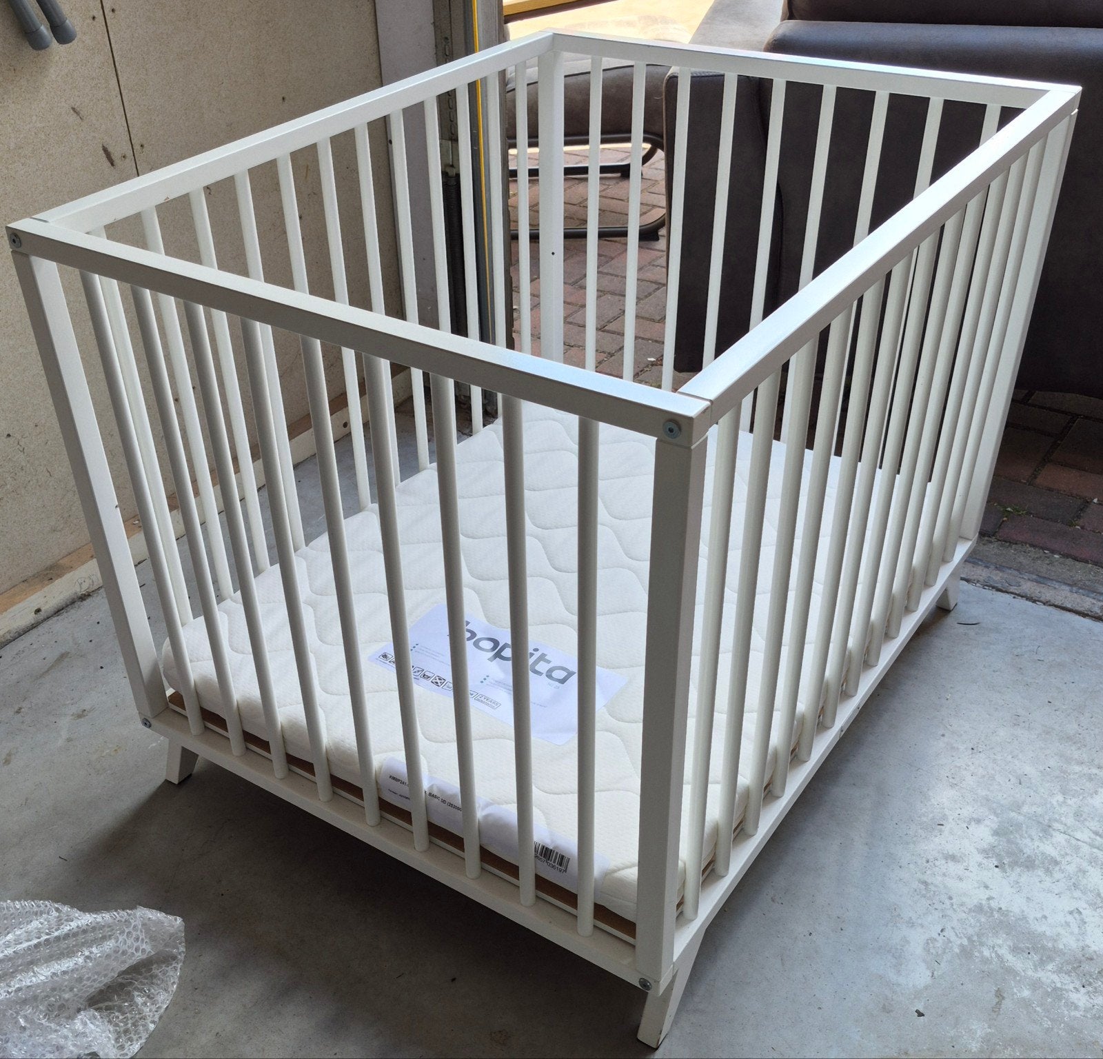 Bopita box wit + boxmatras(z.g.a.n.), Kinderen en Baby's, Boxen, Ophalen, Zo goed als nieuw