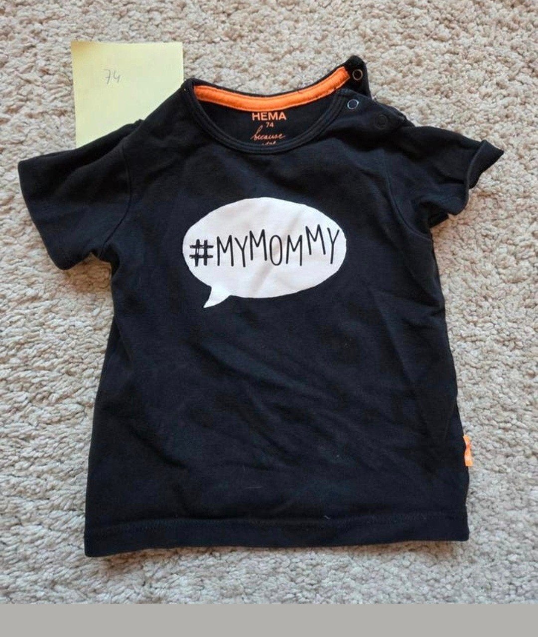 Hema T-shirt katoen maat 74 - #MYMOMMY, Kinderen en Baby's, Babykleding | Overige, Ophalen of Verzenden, Gebruikt, Hema, Jongetje of Meisje