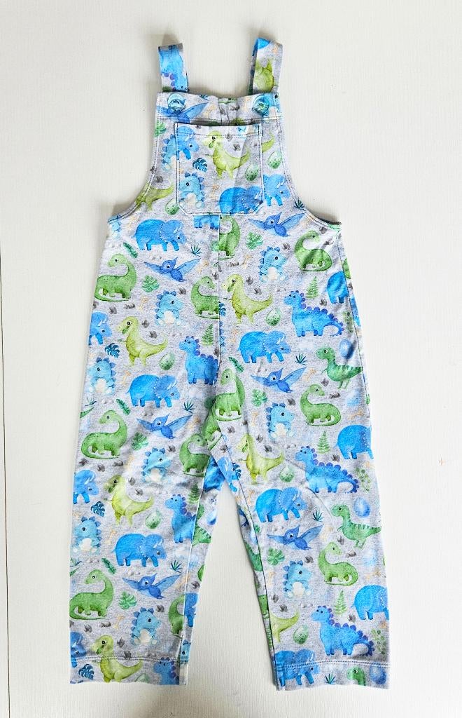 Tuinbroek dino's, mt 92, Kinderen en Baby's, Kinderkleding | Maat 92, Broek, Jongen of Meisje, Handgemaakt, Ophalen of Verzenden