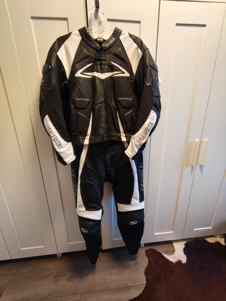 Lederen motorpak/combi Probiker maat 58., Ophalen, Tweedehands, Combipak
