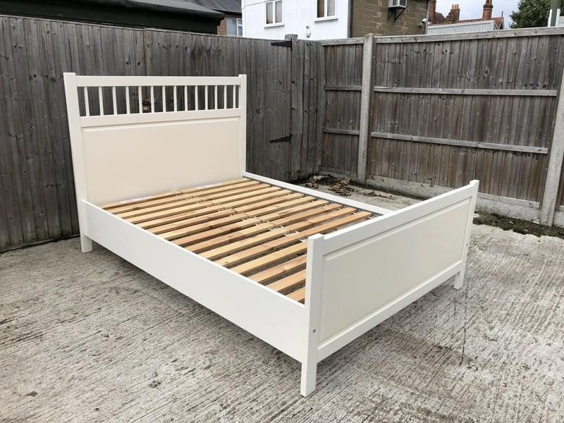 Gratis tweepersoonsbed 200x140cm, wit, Hemnes, Huis en Inrichting, Slaapkamer | Bedden, Ophalen, Gebruikt, Wit, Tweepersoons