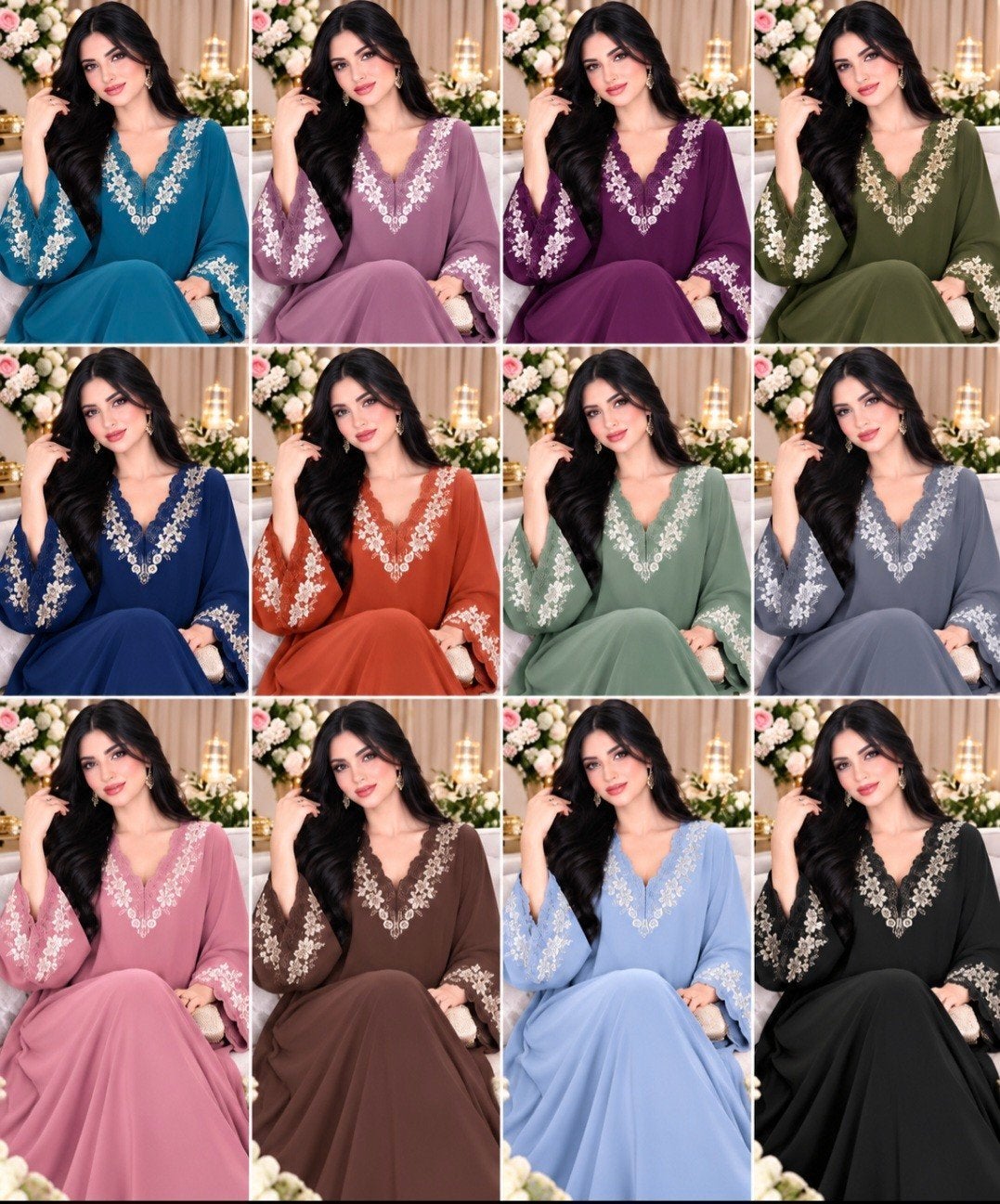 Geborduurde Caftan met Rbati, Ophalen of Verzenden, Nieuw, Maat 38/40 (M), Meerkleurig