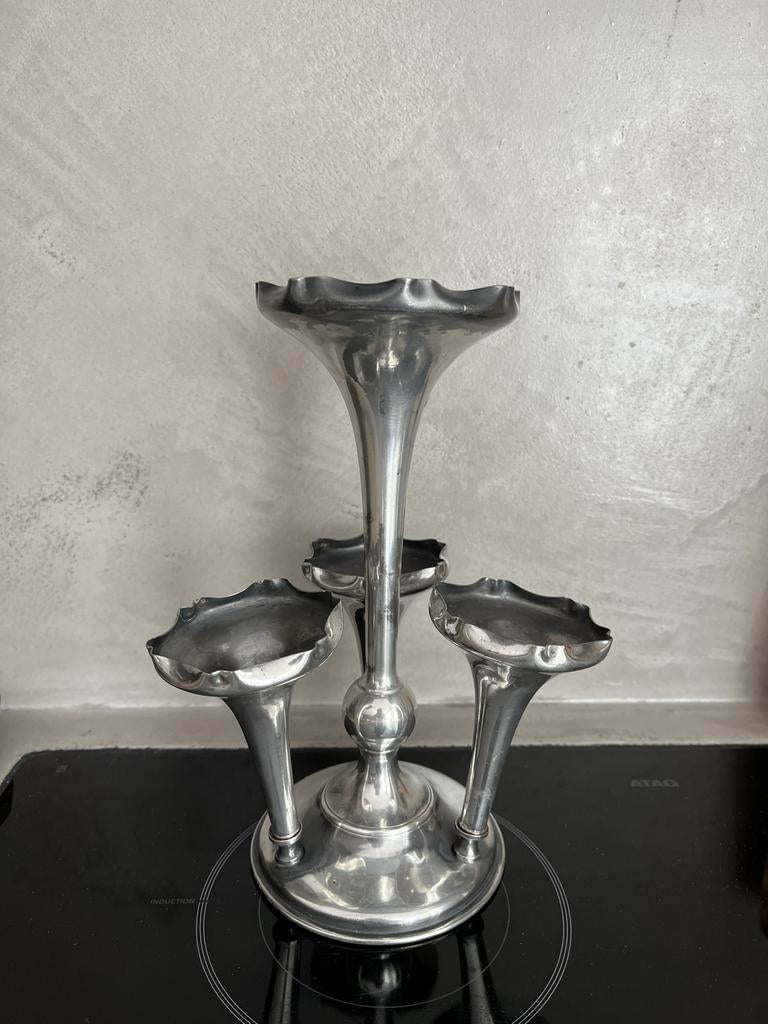 Antieke Pied de Milieu / Epergne met uitneembare vazen, Ophalen of Verzenden