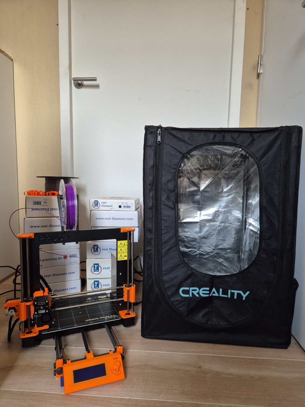Prusa i3 MK2 3D-printer met Creality behuizing en filament, Computers en Software, 3D Printers, Ophalen, Gebruikt