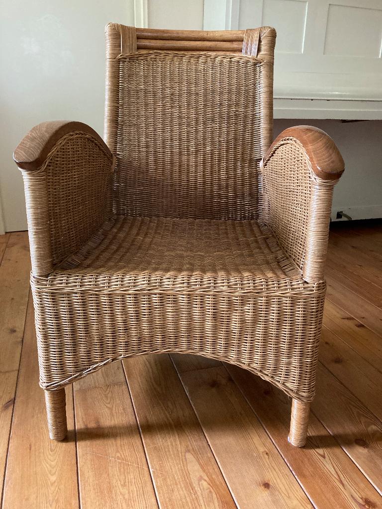 2 mooie rieten stoelen, Huis en Inrichting, Ophalen, Twee, Bruin, Riet of Rotan