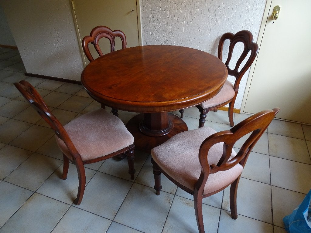 Mooie laat-Empire - vroeg-Biedermeijer eettafel, Ophalen, Gebruikt, 50 tot 100 cm, Empire/Biedermeijer