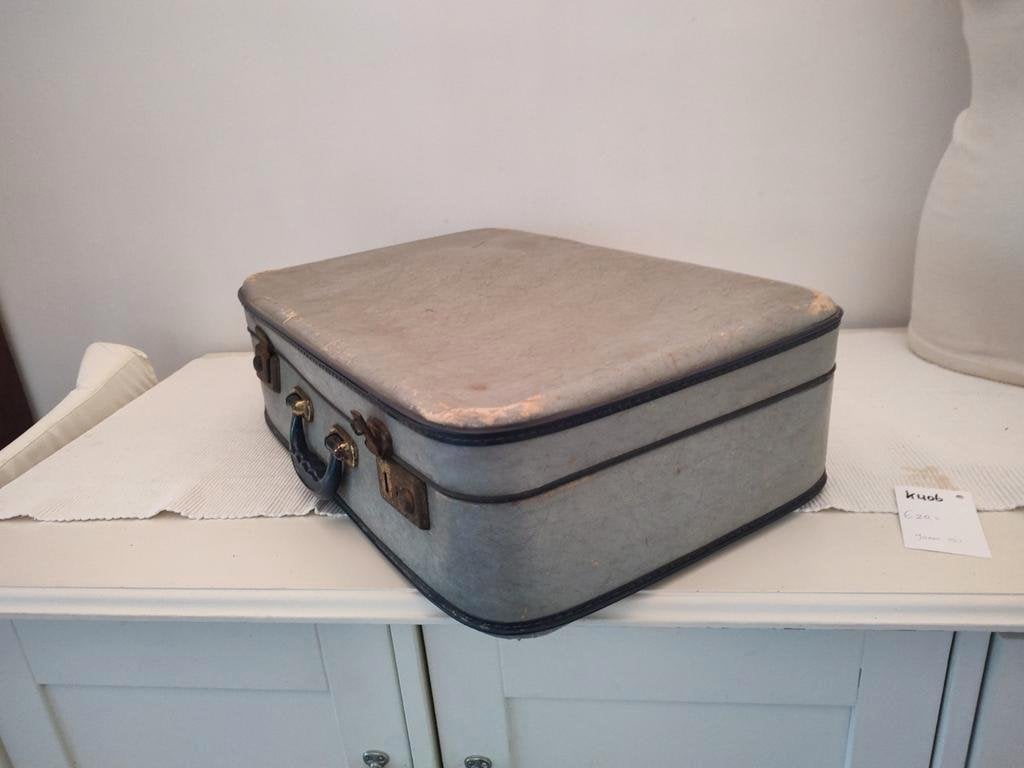 K406 VINTAGE jaren 50 koffer van geperst karton, Sieraden, Tassen en Uiterlijk, Koffers, Overige materialen, Gebruikt, 50 tot 60 cm