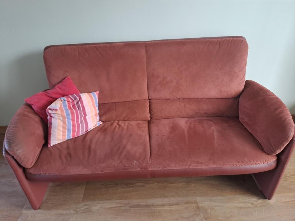 Leolux bank, 2-zits, roodbruin, gebruikt, Ophalen, Gebruikt, Tijdloos, Modern, 150 tot 200 cm
