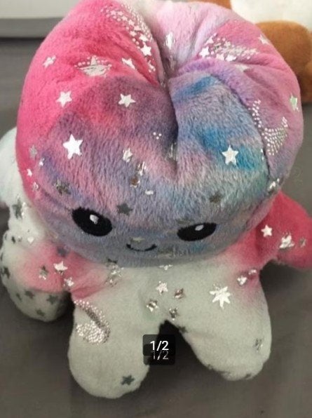 Omkeerbare octopus knuffel, Kinderen en Baby's, Speelgoed | Knuffels en Pluche, Overige typen, Ophalen of Verzenden, Zo goed als nieuw
