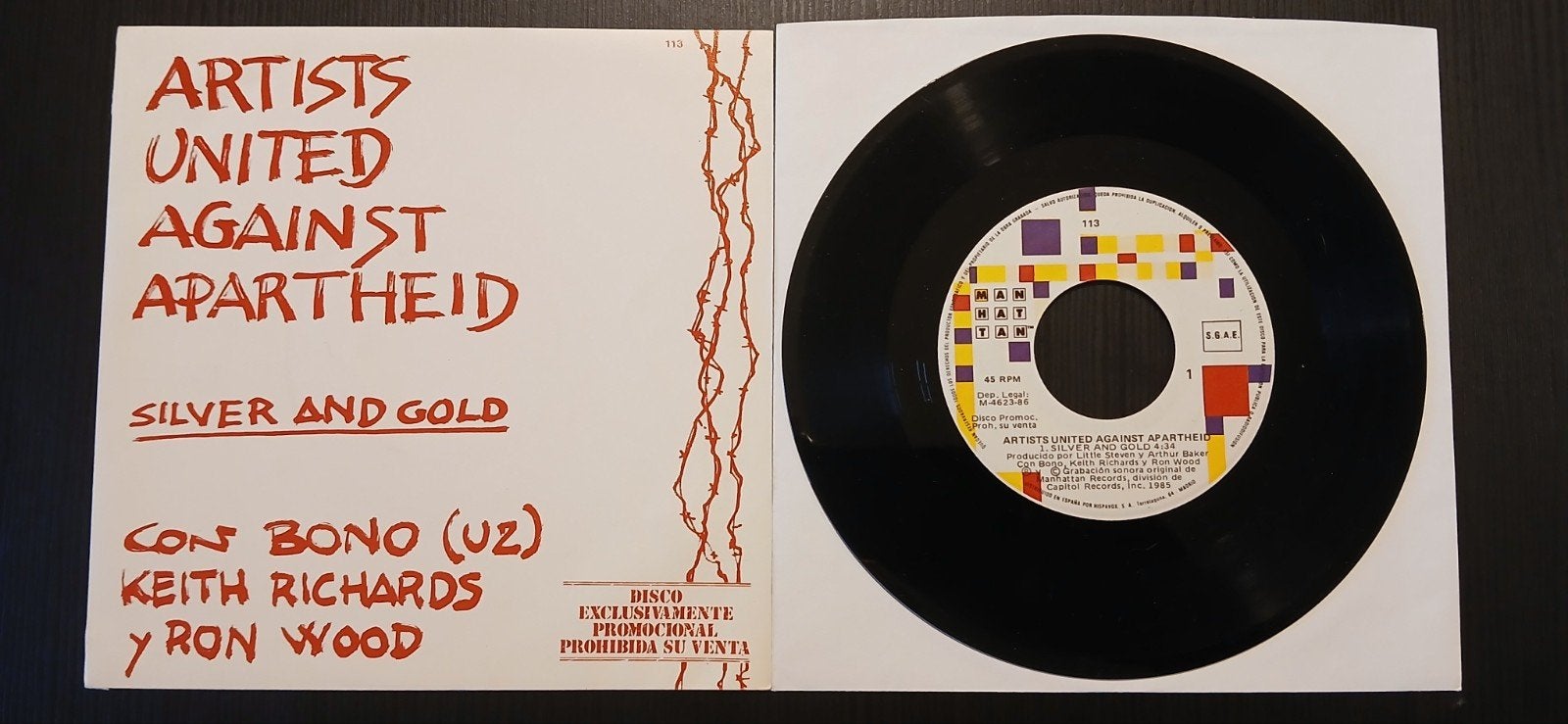 U2 MINT Silver and Gold 7" spain Promo, Ophalen of Verzenden, Zo goed als nieuw