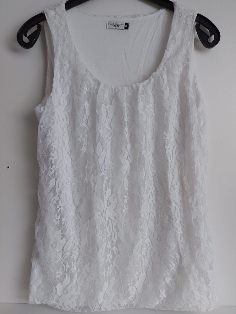 Dames" true SPIRIT "  top met kant Nieuw !!!, Kleding | Dames, Tops, True "SPIRIT", Wit, Nieuw, Zonder mouw