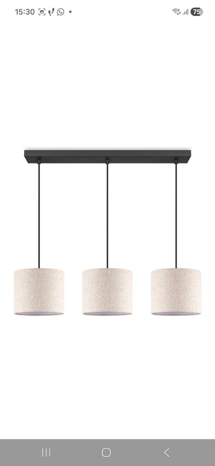 Moderne hanglamp met 3 stoffen kappen - Beige, Huis en Inrichting, Ophalen