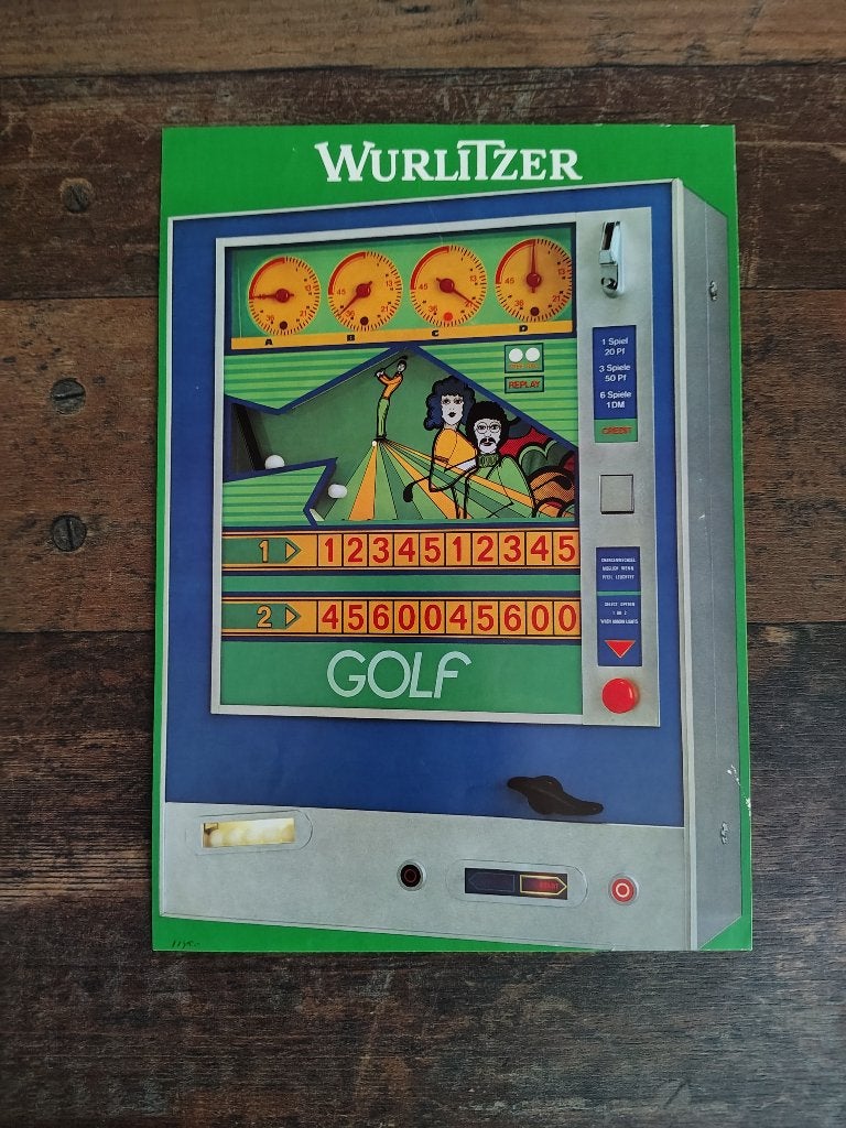 Flyer: Wurlitzer Golf 1968 (Wand Gokkast), Verzamelen, Verzenden, Gebruikt