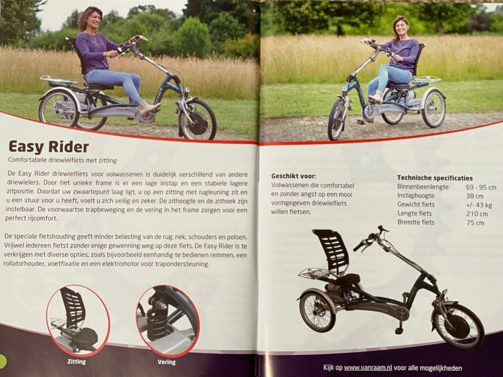 Van Raam Driewielfiets Easy Rider elektrisch veel extra’s ., Ophalen, Zo goed als nieuw, Van Raam