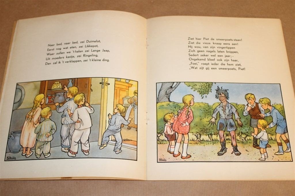 Oude Hollandse Bakerrijmen [ca. 1955] — Vintage Prentenboek, Ophalen of Verzenden, Gelezen