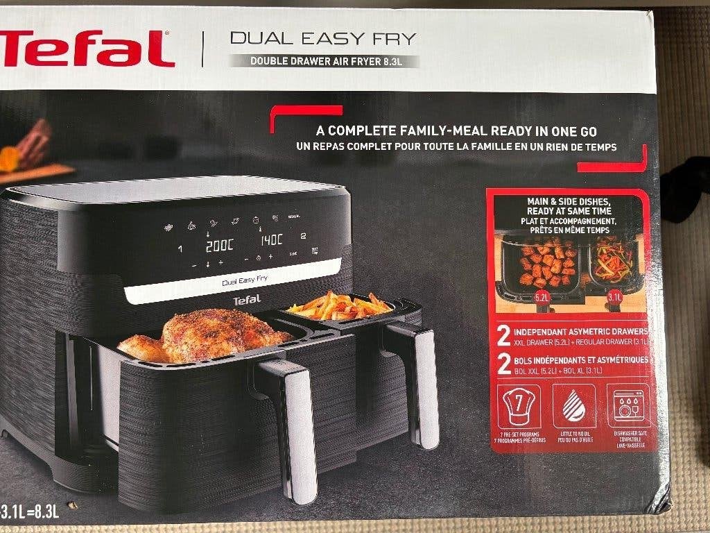 Tefal Dual Easy fry EY901810 Nieuw, Witgoed en Apparatuur, Airfryers, Ophalen of Verzenden, Nieuw, Airfryer XXL, 1500 gram of meer