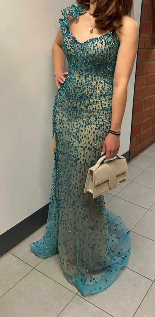 Elegante Galajurk/Avondjurk van Vlorakaltrina maat 36/38, Kleding | Dames, Gelegenheidskleding, Galajurk, Blauw, Ophalen of Verzenden
