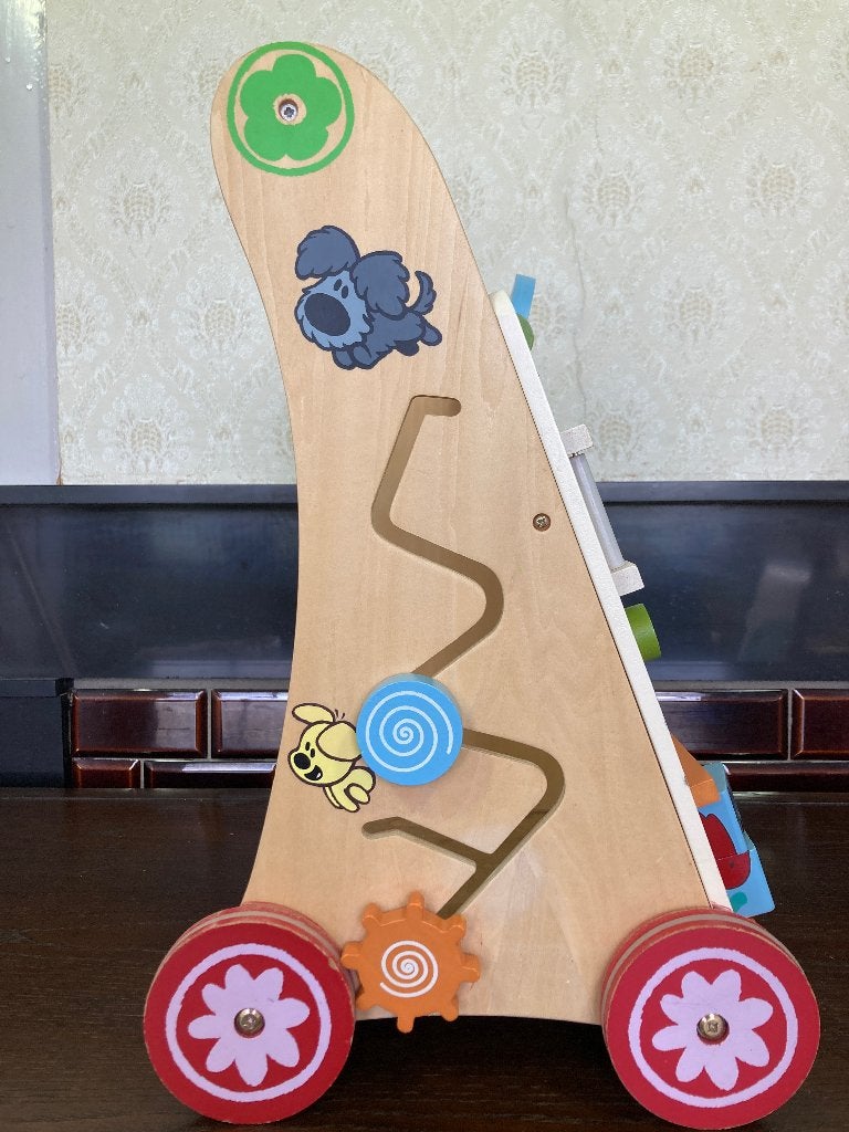 Houten loopwagen Woezel en Pip met activiteiten, Gebruikt, Overige merken, Overige karakters, Overige typen