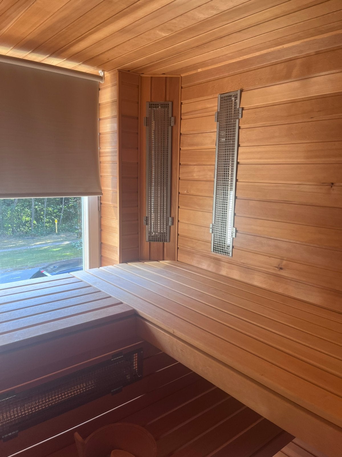Sauna te koop (Fins + infrarood) - zelfbouw, Sport en Fitness, Sauna, Ophalen, Gebruikt, Infrarood, Complete sauna