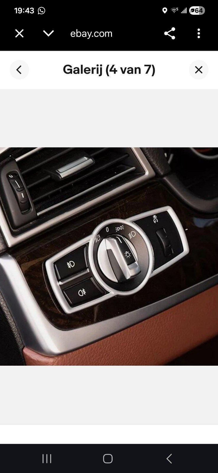 Koplamp Schakelaar Cover Trim voor BMW 5 7 Serie, Ophalen of Verzenden, Nieuw