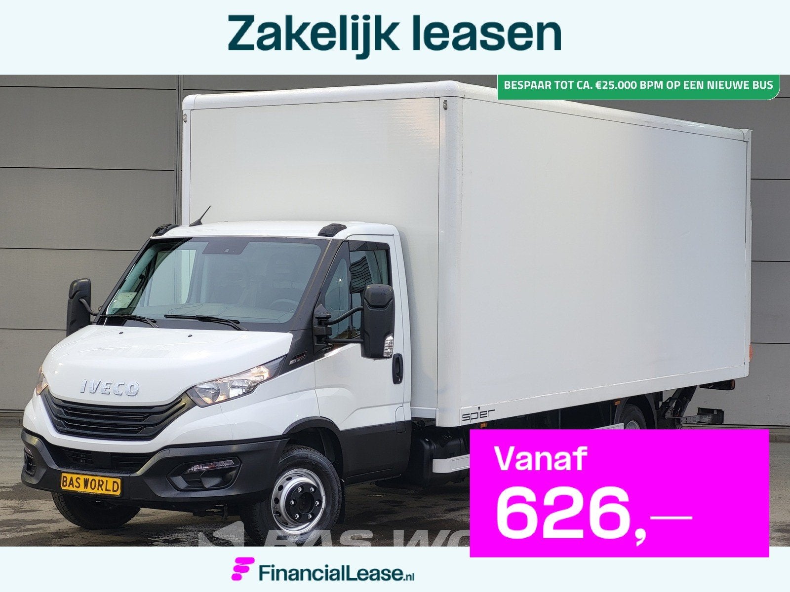 Iveco Daily 72C21 3.0L Automaat 1000KG Laadklep Luchtvering, Automaat, Stof, Gebruikt, Euro 6