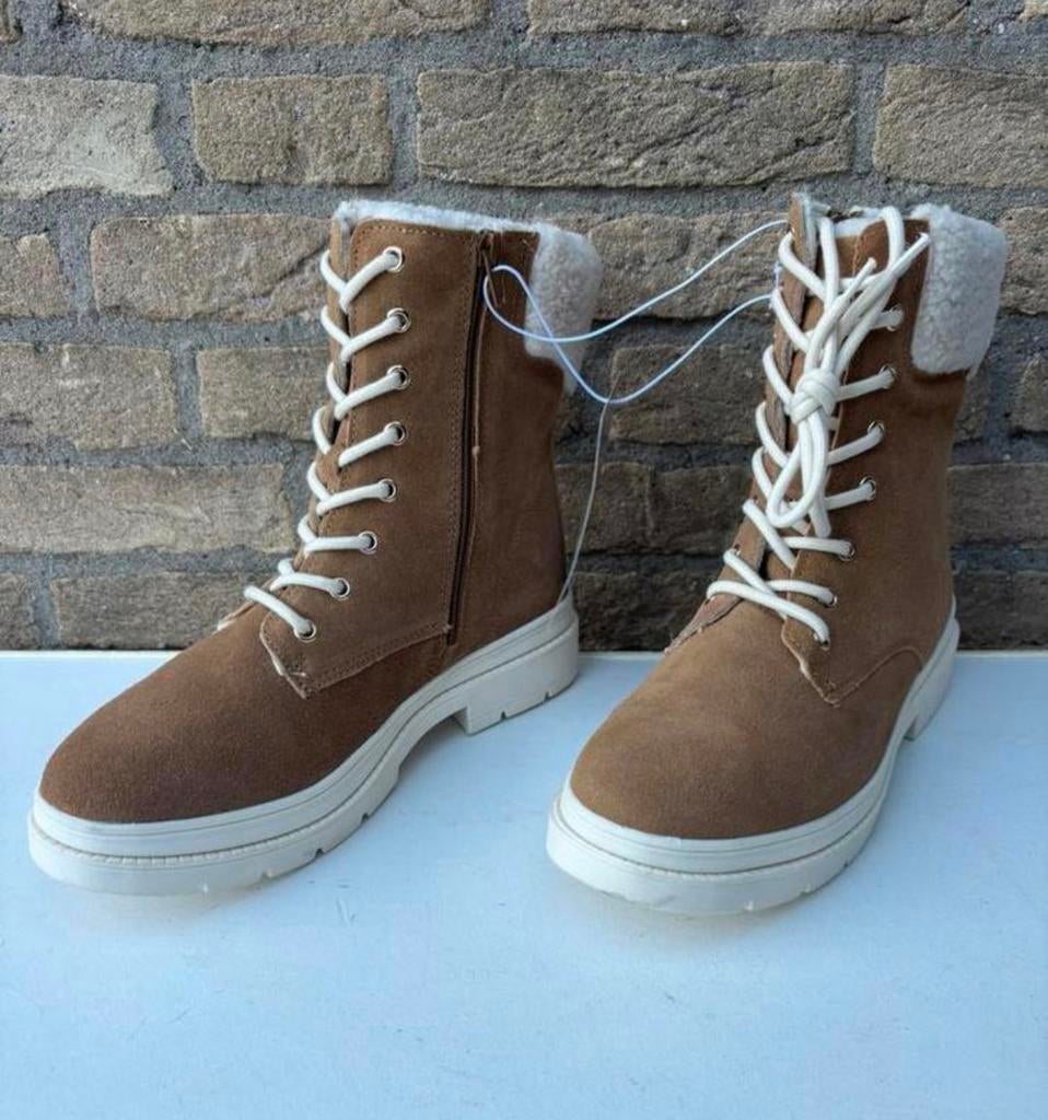 Hoge suede look laarsen met bont look nieuwe maat 41, Ophalen of Verzenden, Zo goed als nieuw, Meisje, Laarzen