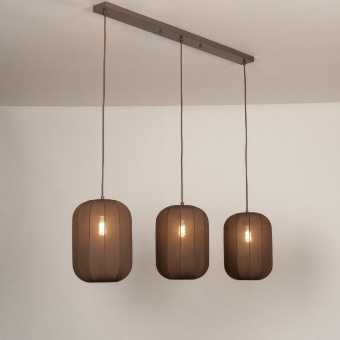 123cm japandi hanglamp bruin lampion bar tafel eettafel lamp, Ophalen of Verzenden, Nieuw