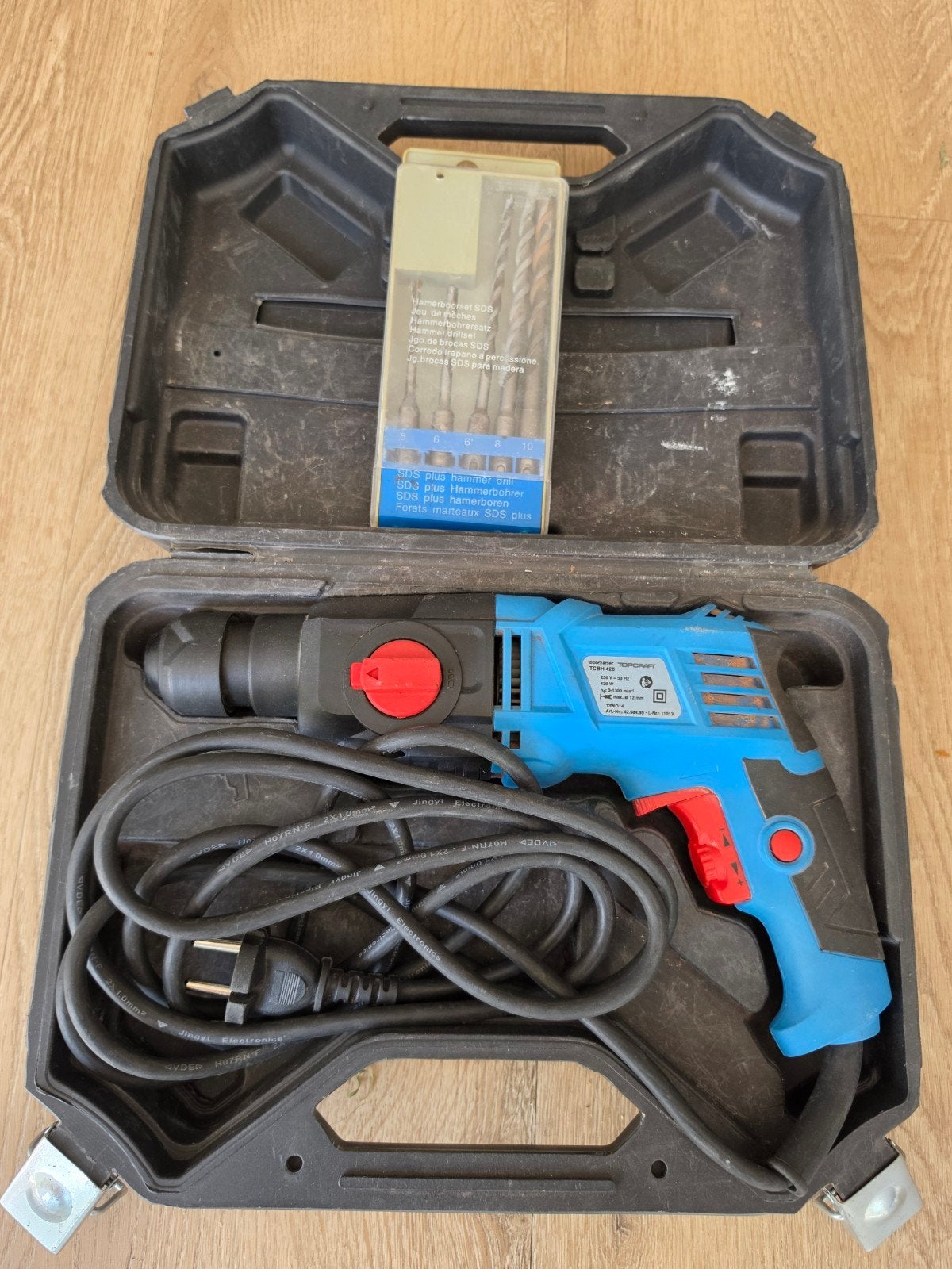 TOPCRAFT Boorhamer TCBH 420 - 420W met borenset, Doe-het-zelf en Verbouw, Gereedschap | Boormachines, Ophalen, Gebruikt, 400 tot 600 watt