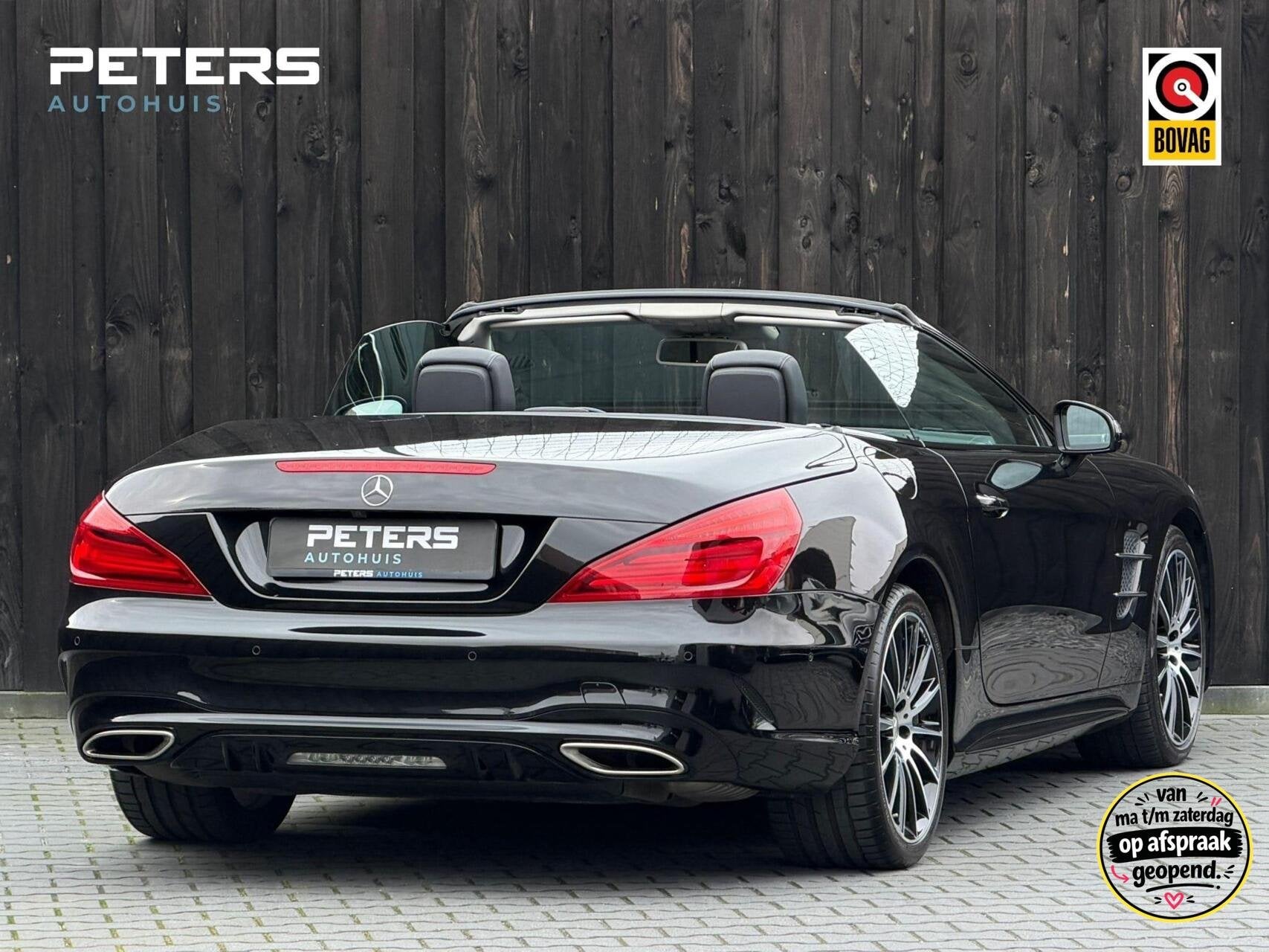 Mercedes SL-klasse 400| Soft-Close| Massage| H&K| Keyless|, Auto's, Achterwielaandrijving, Gebruikt, Zwart, Leder