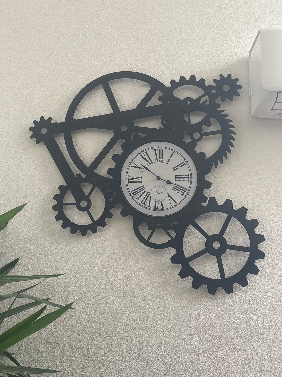 Metalen Klok met Tandwielen - Industriële Stijl Wanddecorati, Ophalen