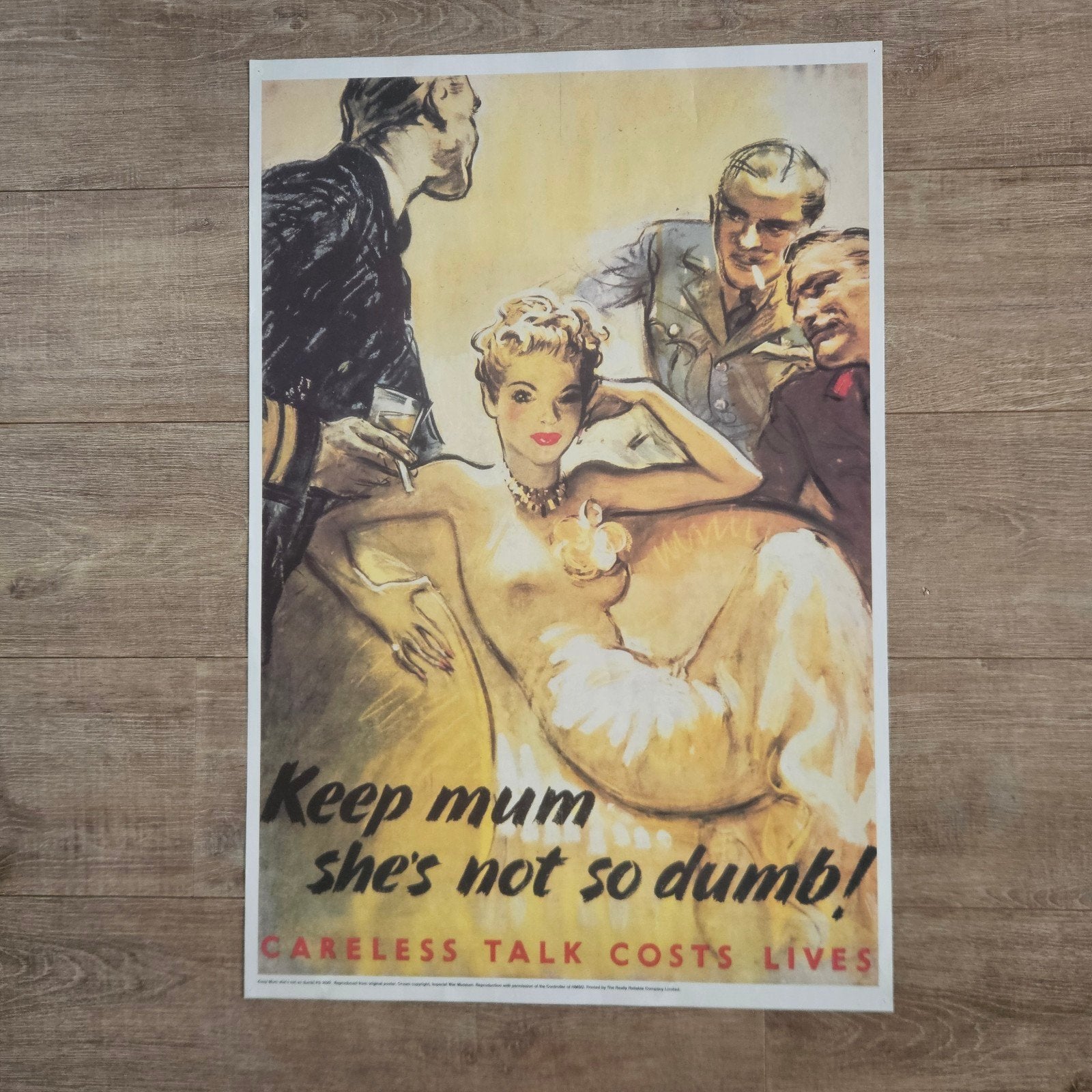 Vintage WOII poster herdruk 76 x 51cm, Verzamelen, Posters, Ophalen of Verzenden, Gebruikt, A1 t/m A3, Film en Tv