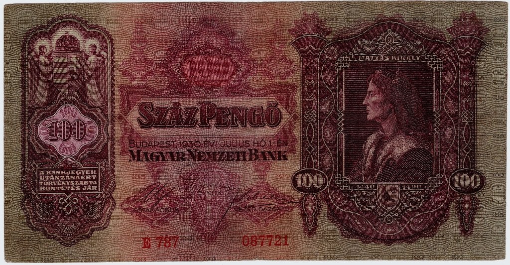 24-654 Hongarije 100 pengo 1930, Verzenden, Hongarije, Los biljet