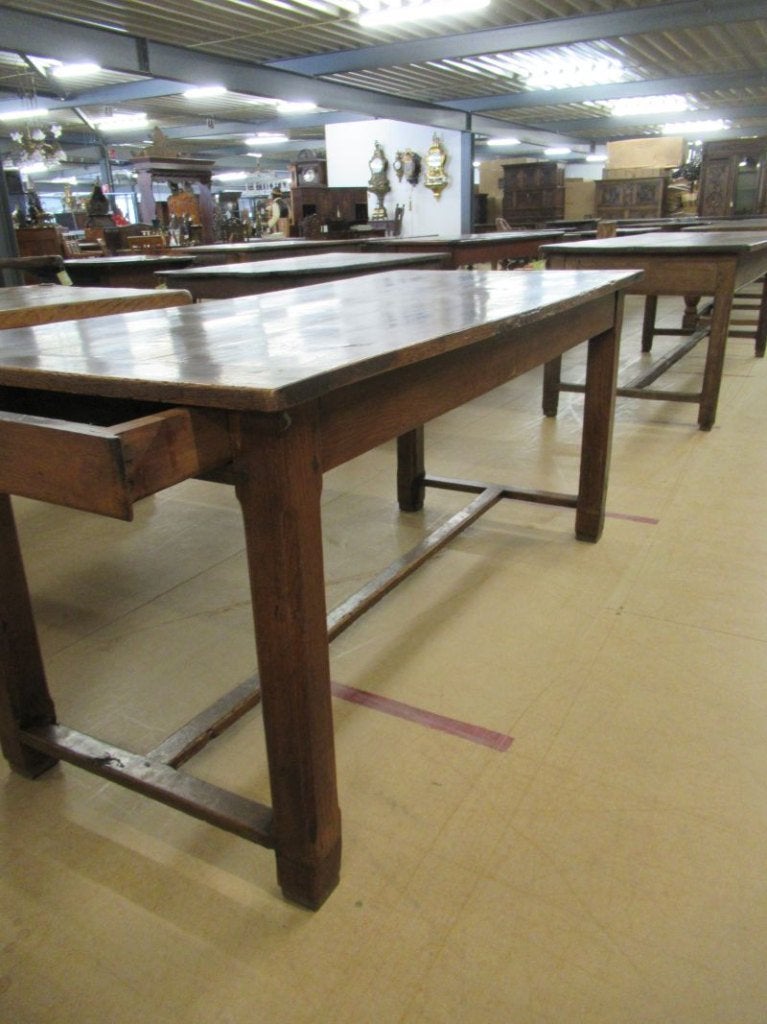 Oer 11810 ANTIEKE eikenhouten tafel met 2 kop laden, Ophalen