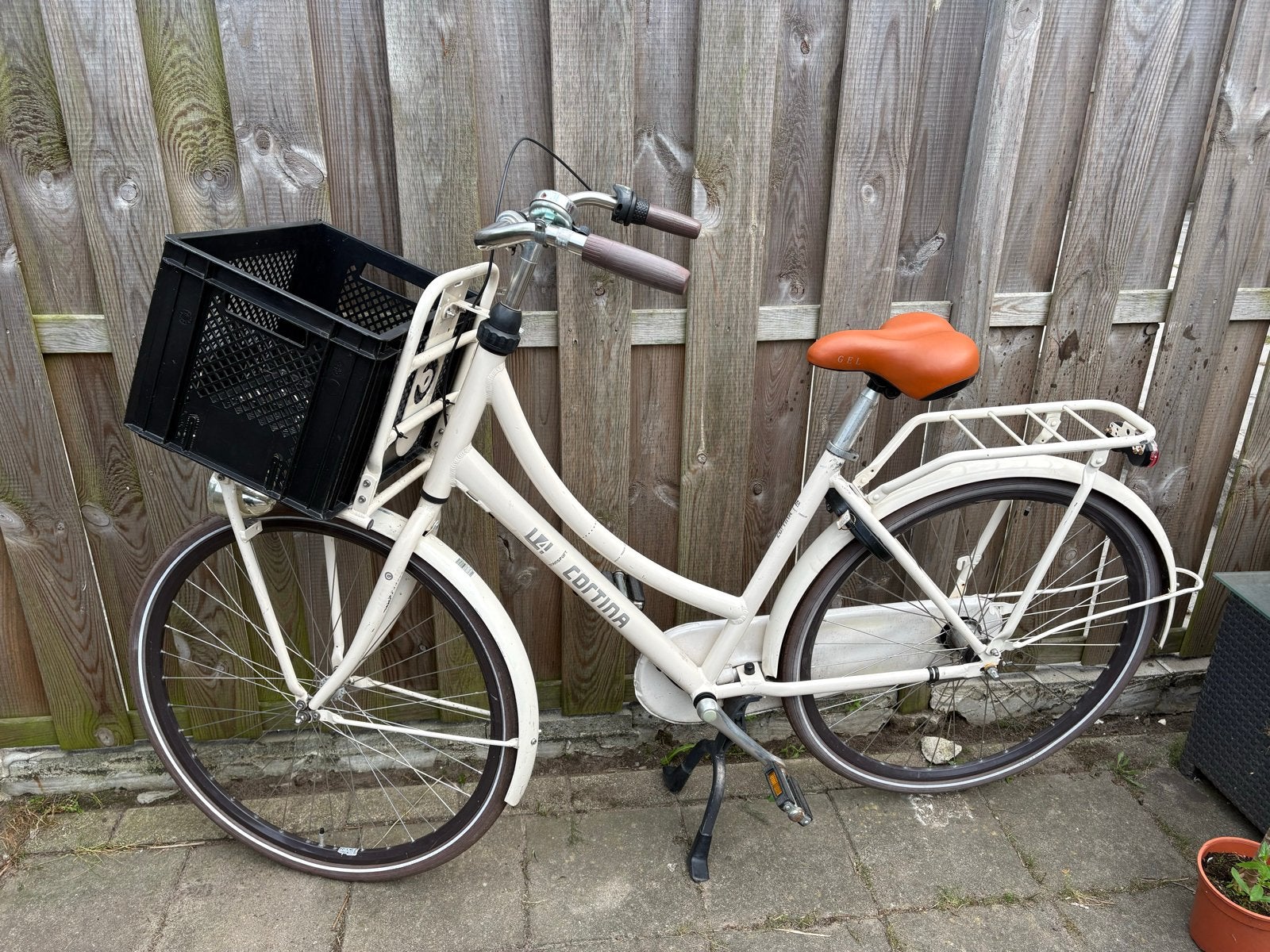 Cortina Transportfiets Dames - Crème met Mand, Overige merken, Gebruikt, Versnellingen, Ophalen of Verzenden