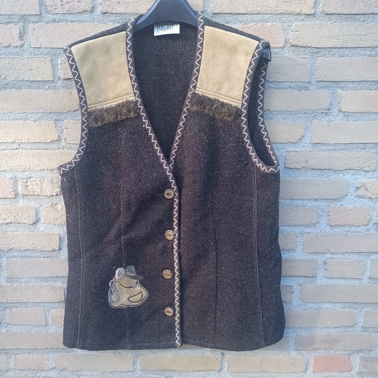 Hagro 48 M walk loden Tiroler vest gilet Oktoberfest, Ophalen of Verzenden