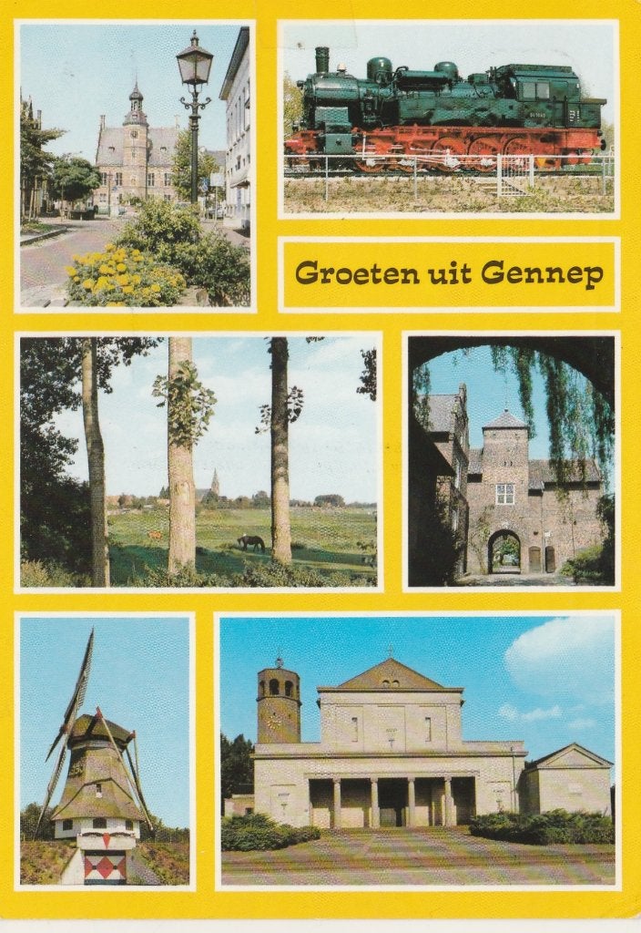 GENNEP Centrum Locomotief Molen Kerk Groeten, Verzenden, 1980 tot heden, Gelopen, Limburg