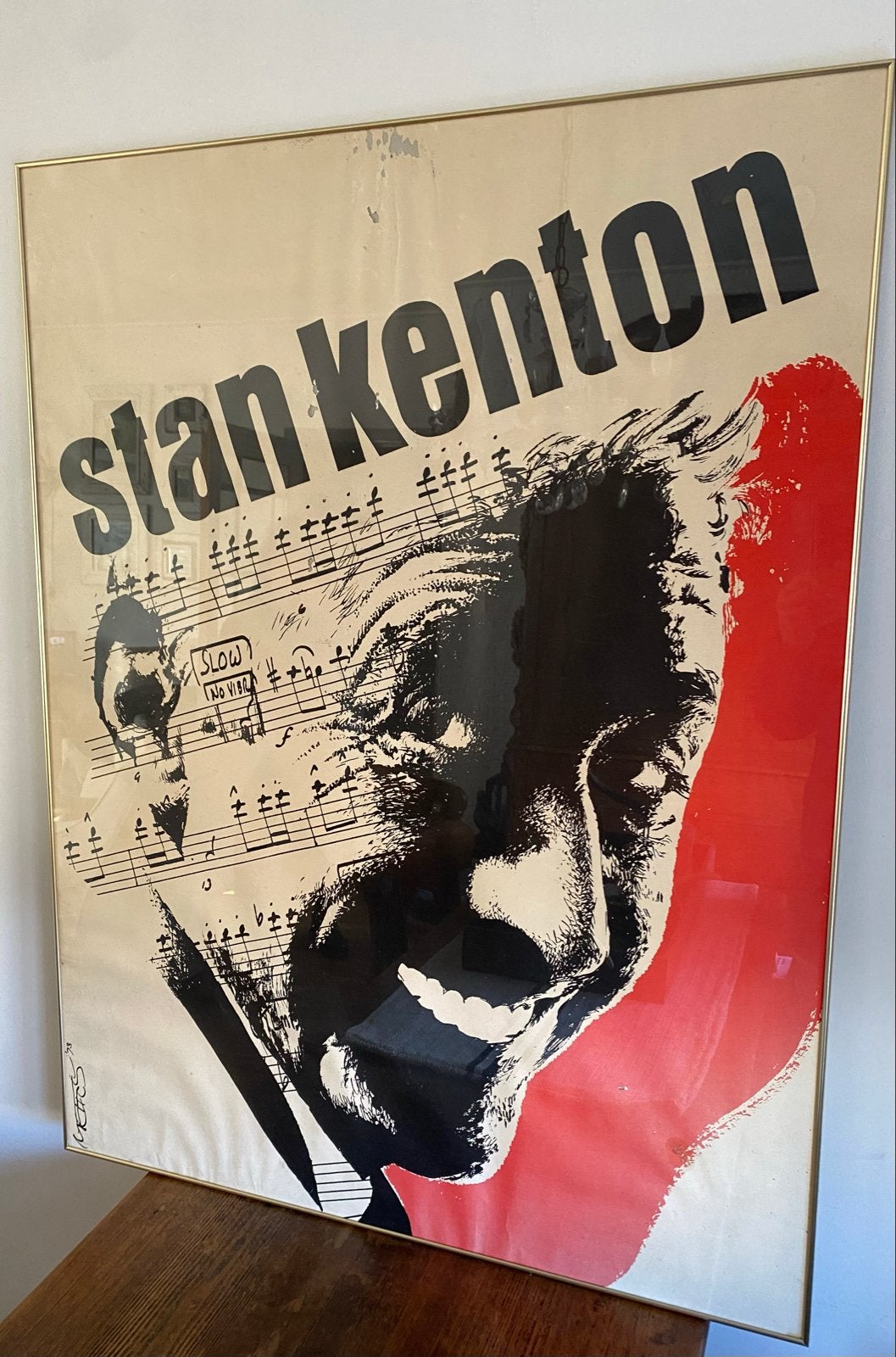 Stan Kenton Zeefdruk Gesigneerd 1973, Ophalen, 1950 - 1999, Portret, Gesigneerd