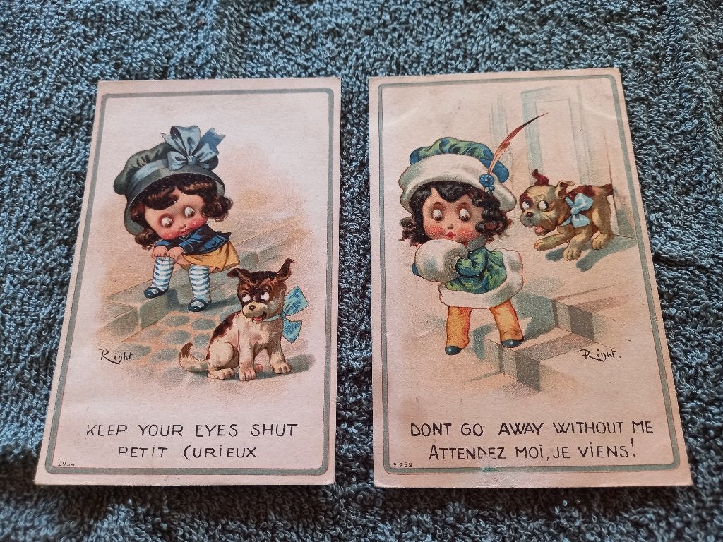 2 Kinderkaarten (nr 18), Ophalen of Verzenden, 1920 tot 1940, Gelopen, Kinderen