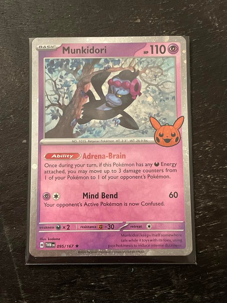 Munkidori Pokémon Kaart TWM EN 095/167, Ophalen of Verzenden, Zo goed als nieuw, Losse kaart