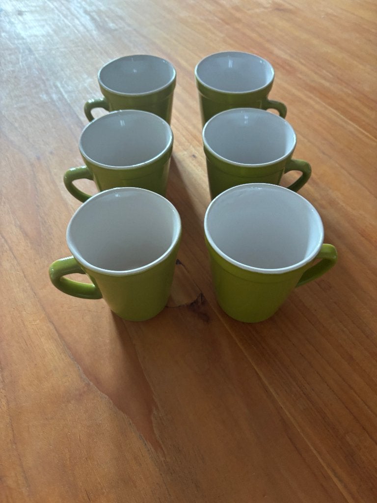 6x Groene mokken, Senseo kopjes, zo goed als nieuw,, Huis en Inrichting, Keuken | Servies, Ophalen of Verzenden, Zo goed als nieuw