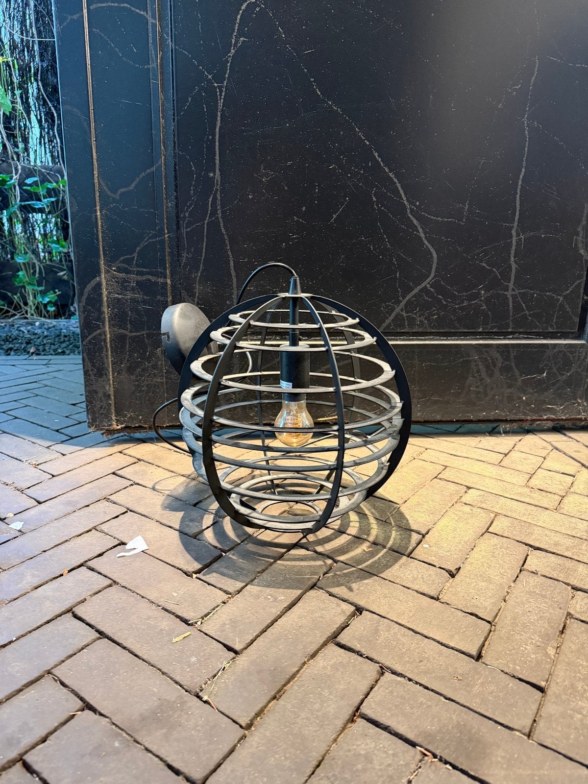Industriële hanglamp, zwart metaal, Ophalen, Gebruikt, Metaal, E27 (groot)