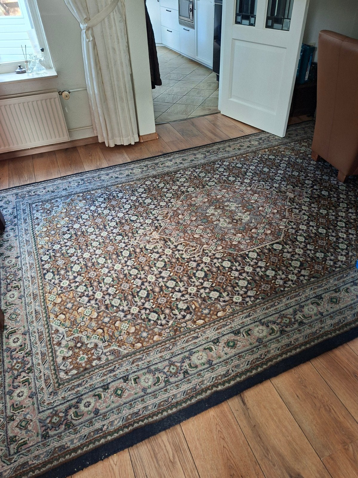 Origineel Handgeknoopt Perzisch Tapijt -3x4m, Ophalen, Gebruikt, Perzisch, Klassiek,, Blauw