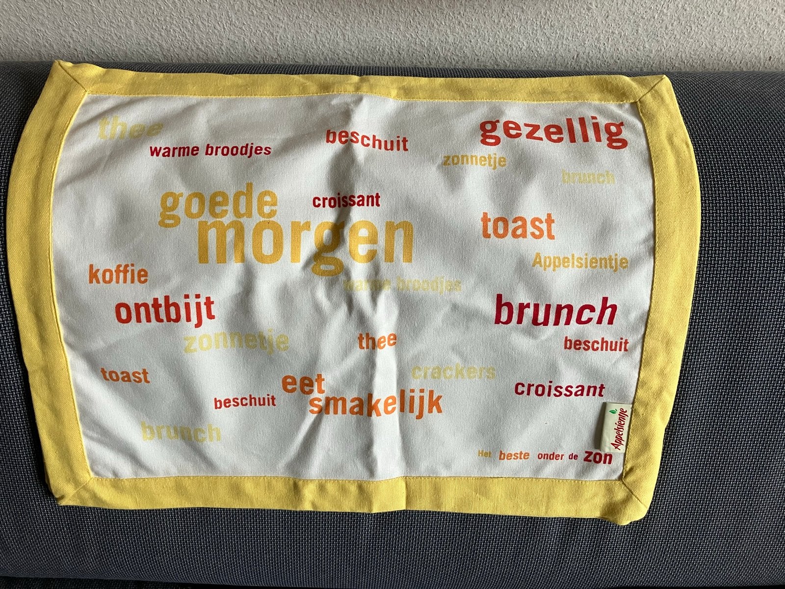 2x Placemat 'Goede Morgen' - Gezellig Ontbijt, Ophalen, Meerkleurig, Wasbaar, Zo goed als nieuw